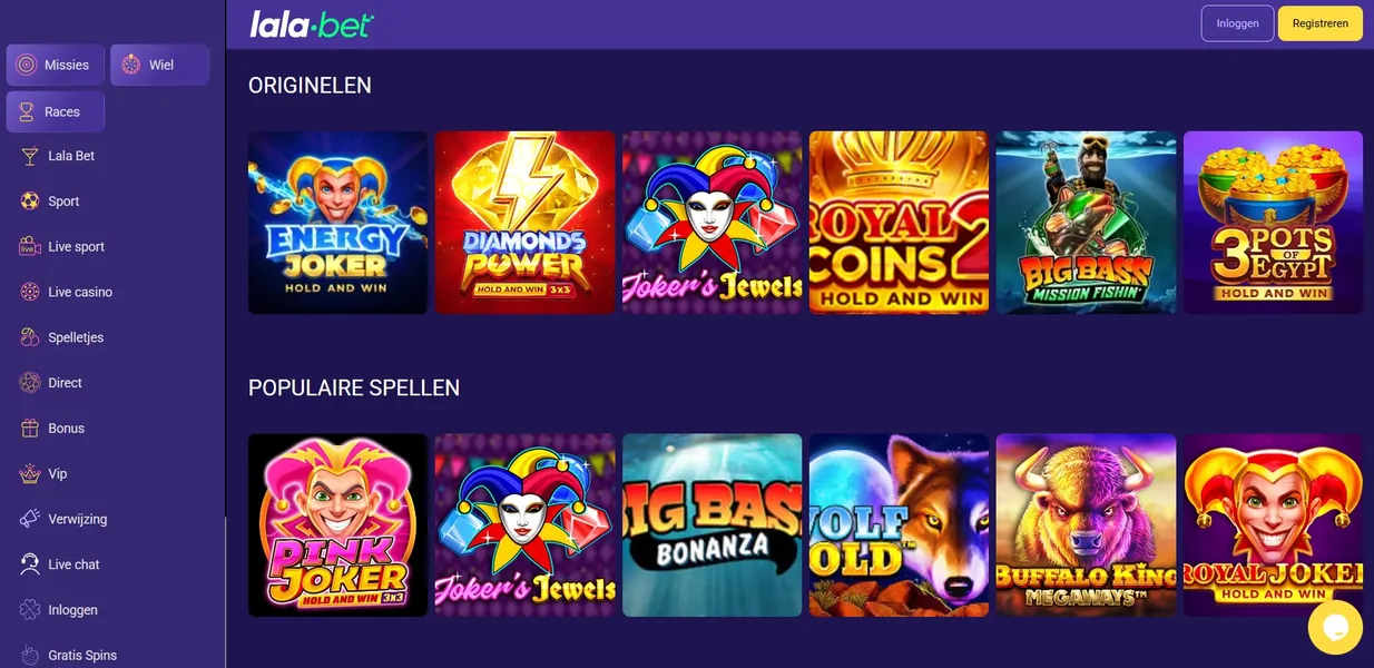 Spellen en sportweddenschappen bij Lalabet